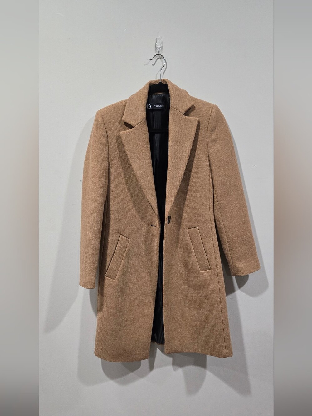 Men's Camel Wool Blend Single-Breasted Overcoat Fall Winter Coat Jacket